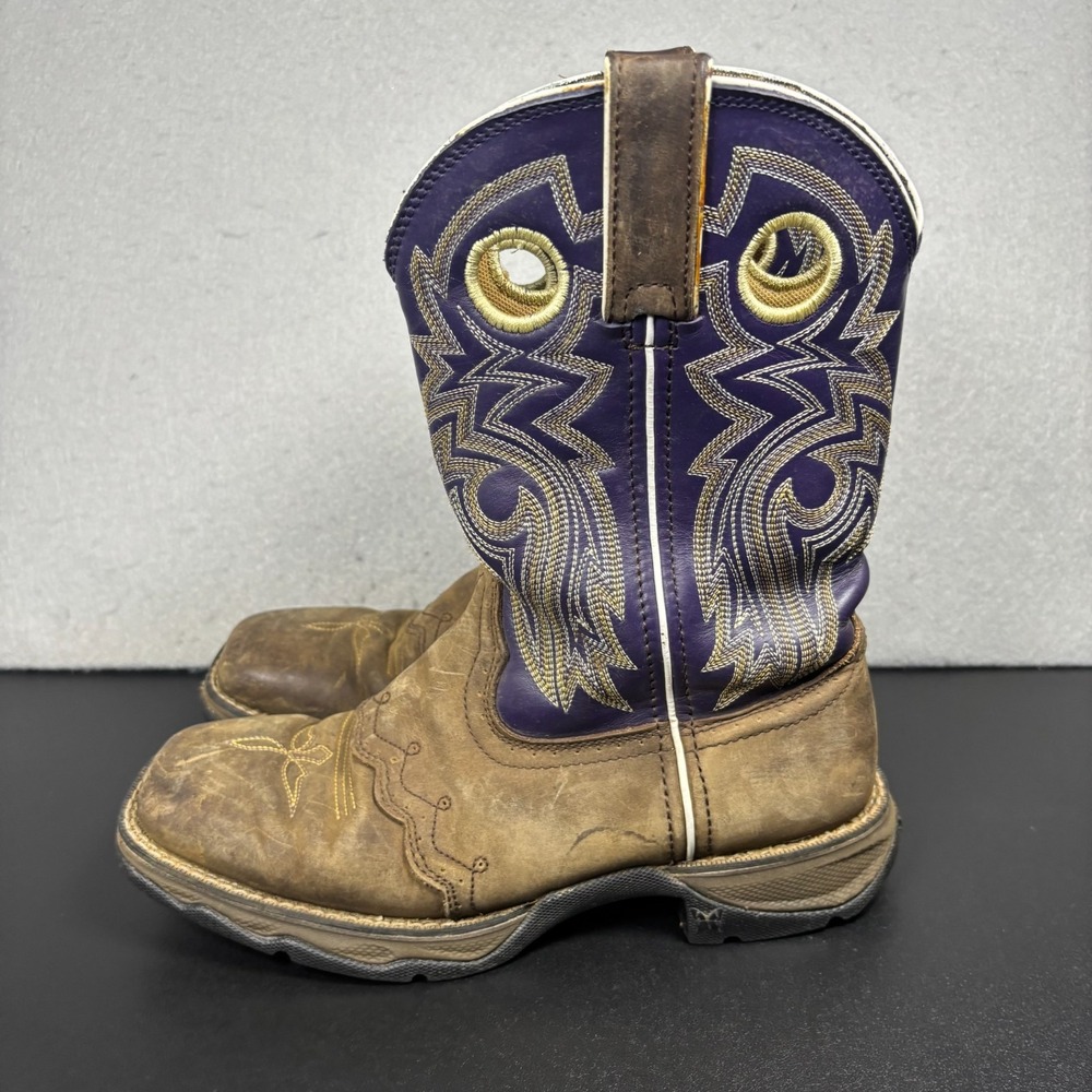 Durango Lady Rebel Twilight n Lace Western Boots RD3576 Purple Brown Women's 6.5